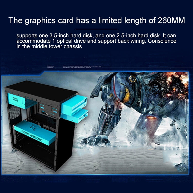 Avelena | Xintianyi USB 2.0 Hauptgehäuse 398x195x461mm M-ATX / ATX / Mini-ITX PC Desktop-Gehäuse (Weiß)