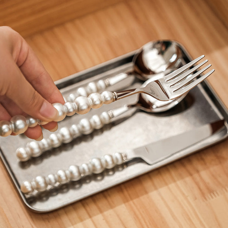 Avelena | Perlengriff Besteck 4 Teilig Set