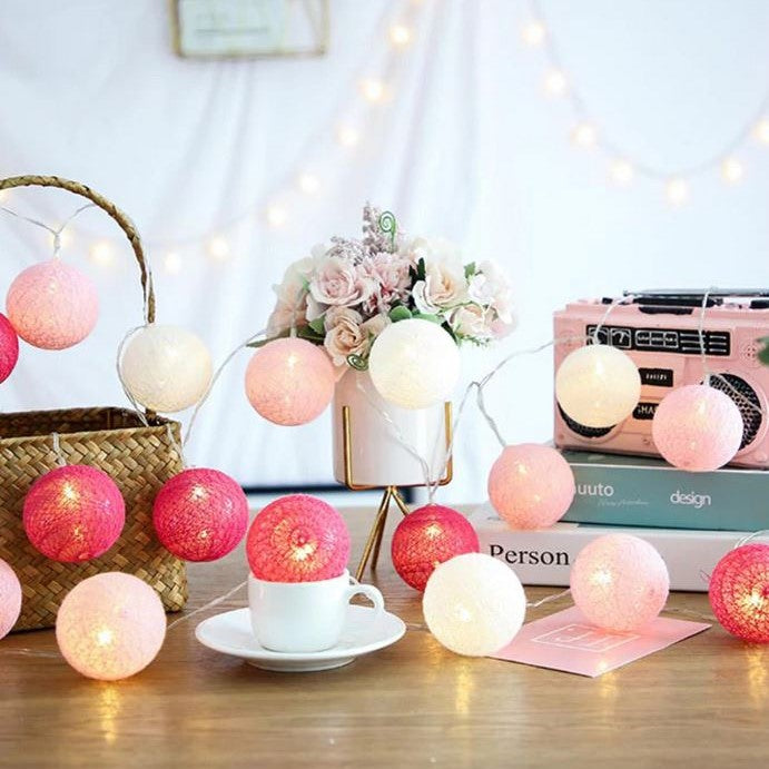 Avelena | Royallure Baumwollballon-Lichterkette – Gemütliche Dekoration für Zuhause & Feiern