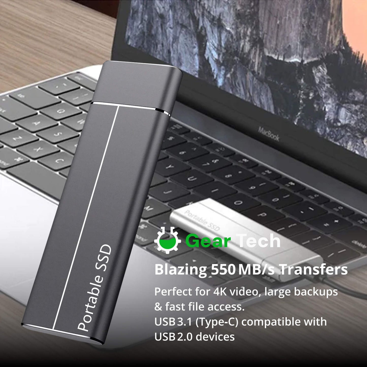 Avelena | Tragbare SSD für großen Speicher – 5TB Externe Festplatte mit blitzschnellen Übertragungsgeschwindigkeiten