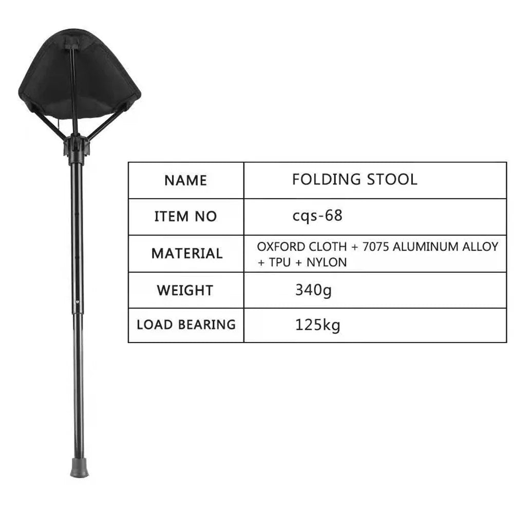 Avelena | Verstellbarer Aluminiumlegierung Klappcampinghocker 125 kg Tragfähigkeit für Wandern Reisen