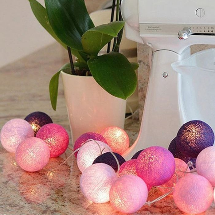 Avelena | Royallure Baumwollballon-Lichterkette – Gemütliche Dekoration für Zuhause & Feiern
