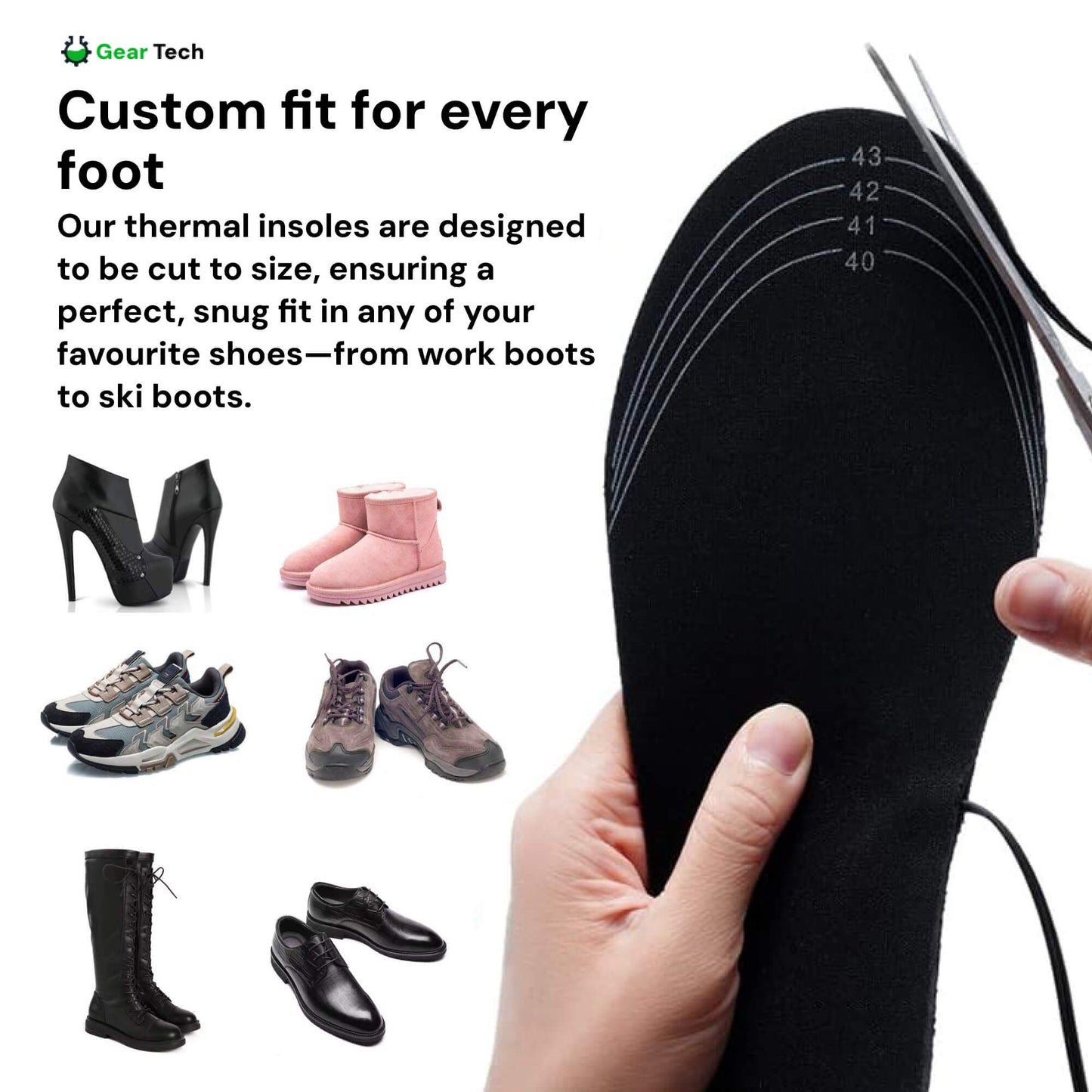 Avelena | Wiederaufladbare beheizte Einlegesohlen UK – Beste thermische Schuh-Einlagen für Stiefel, Arbeitsstiefel und täglichen Winterkomfort