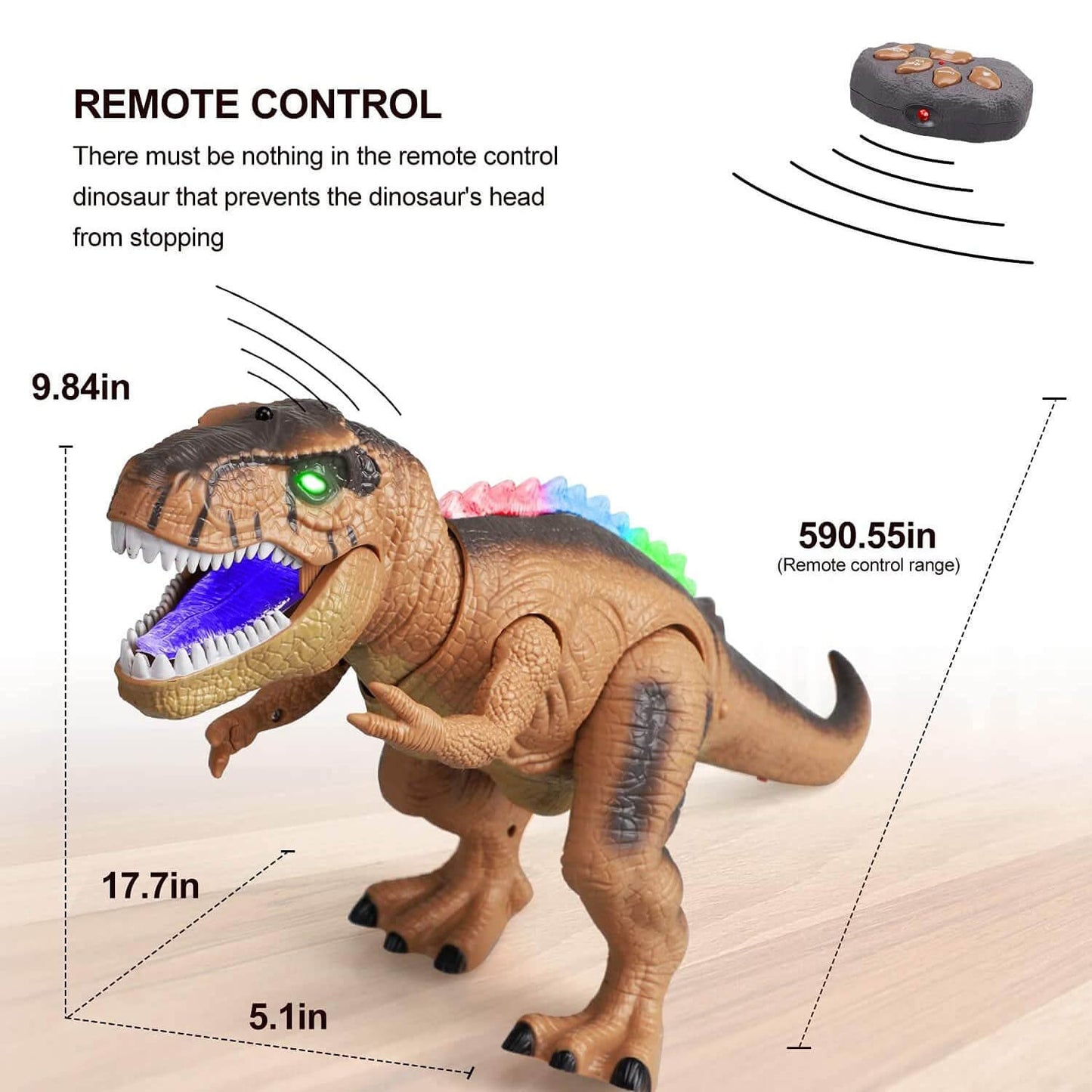 Avelena | Steuern Sie den T-Rex-Dinosaurier mit LED-Beleuchtung
