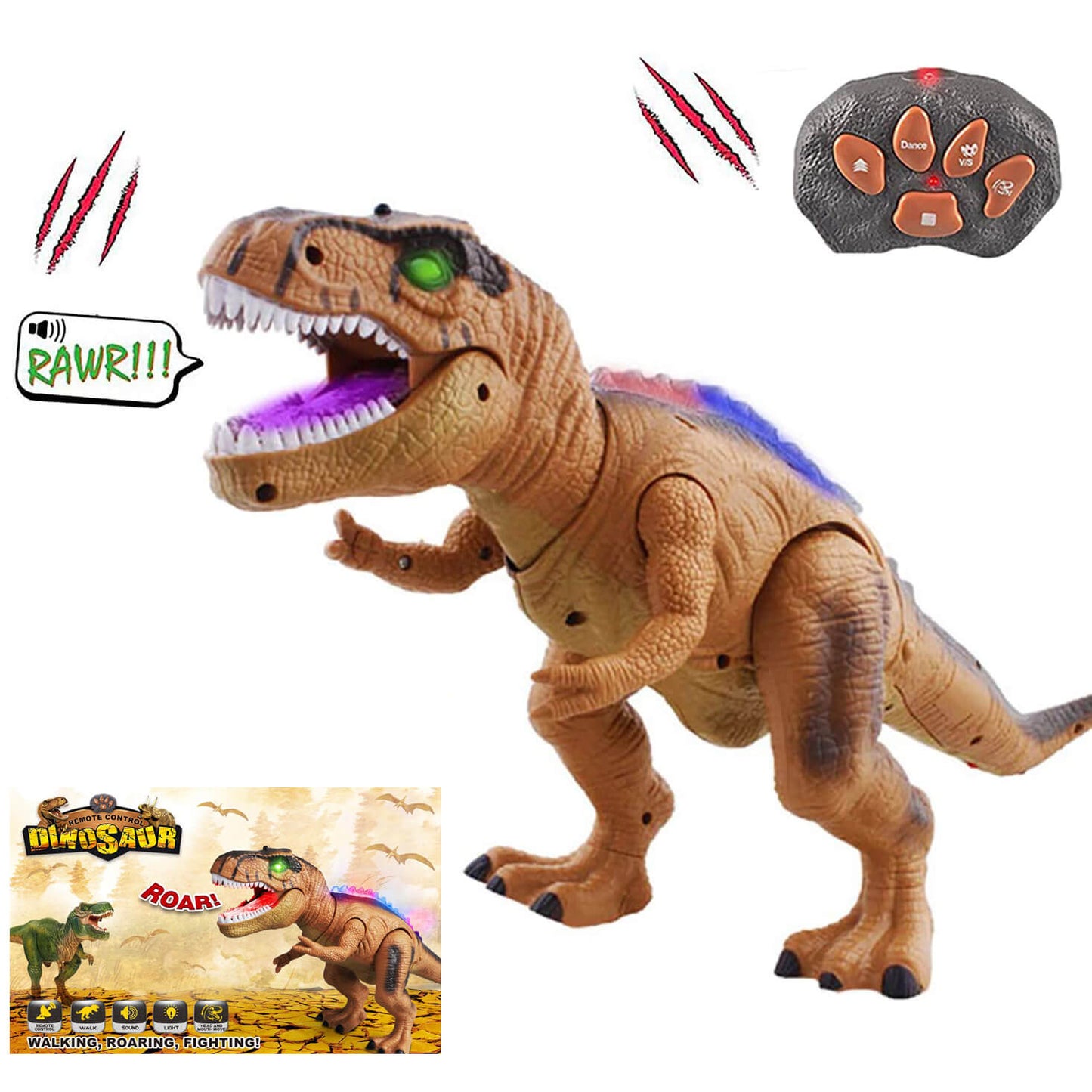 Avelena | Steuern Sie den T-Rex-Dinosaurier mit LED-Beleuchtung
