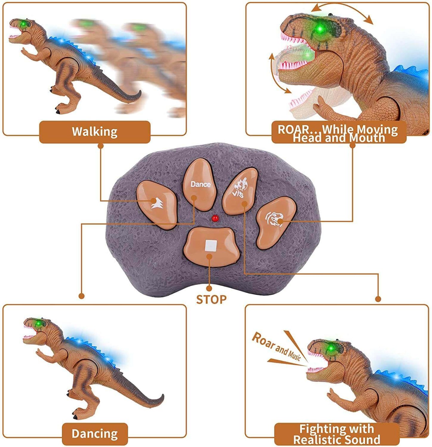 Avelena | Steuern Sie den T-Rex-Dinosaurier mit LED-Beleuchtung