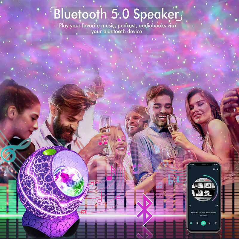 Avelena | Sternprojektor, Galaxy-Projektor für Schlafzimmer, Fernbedienung & Weißes Geräusch Bluetooth Lautsprecher