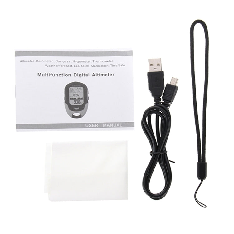 Avelena | SUNROAD Multifunktions-LCD-Digital-Höhenmesser mit Kompass & Barometer & Thermometer & Hygrometer & Wettervorhersage & LED-Taschenlampe und Uhr