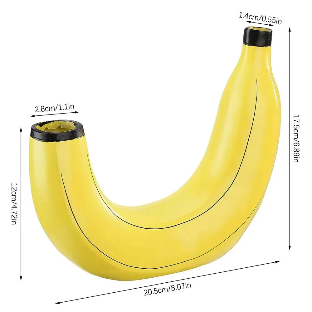 Avelena | Bananenvase, Blumenvase aus Kunstharz, niedliche Bananenform, dekorative Tischvase für Blumenarrangements, Wohnzimmer, Schlafzimmer, Heimdekoration