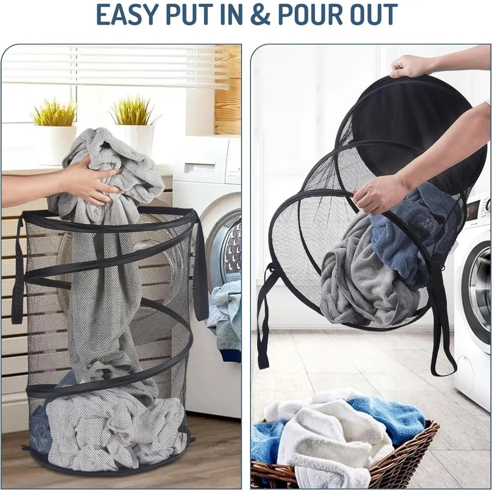 Avelena | AirFold Hamper | Faltbarer Wäschekorb | Atmungsaktiv & Tragbar | Für Bad & Schlafzimmer