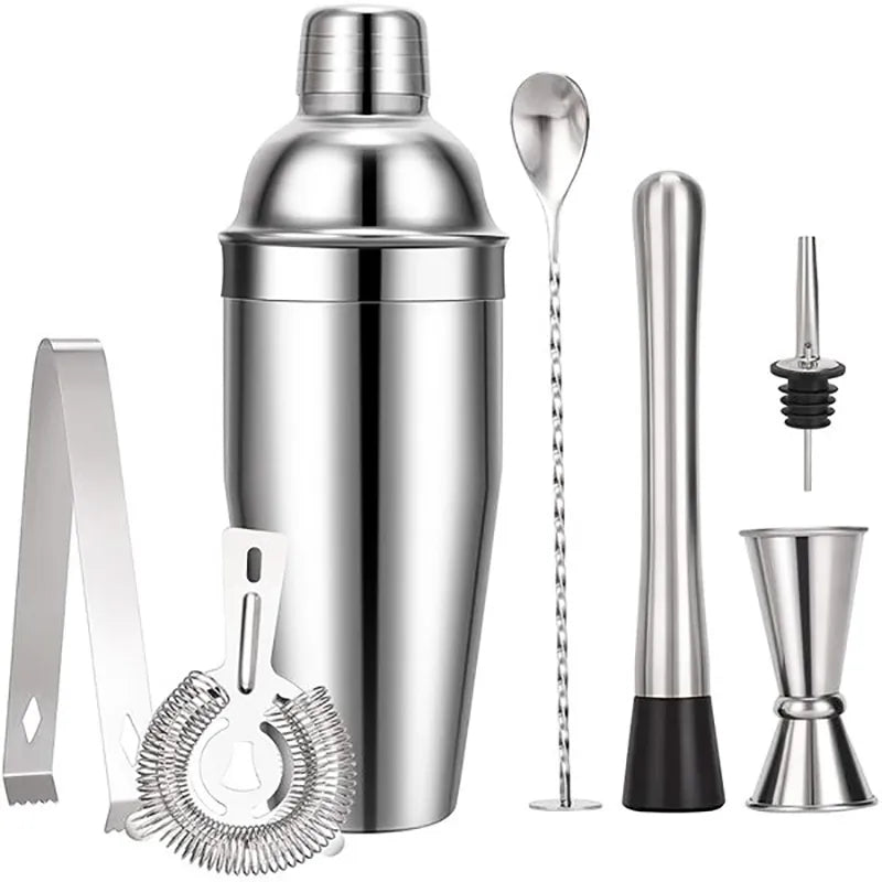 Avelena | 550 ml/750 ml Edelstahl Cocktail Shaker Mixer Trinken Barkeeper Set Bars Set Werkzeuge Mit Wein Regal Ständer Werkzeug für Geburtstag Geschenk