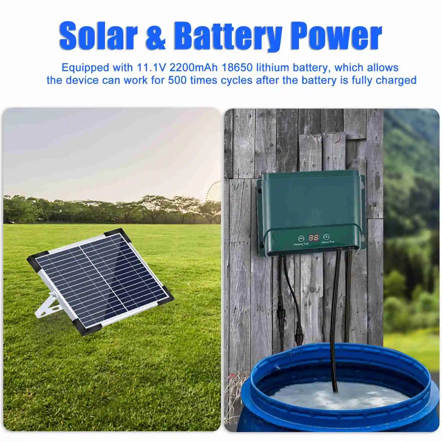 Avelena | Solar Tropfbewässerungssystem-Kit Automatisches Bewässern mit 30 Modi & 7 Timern – AquaFlow