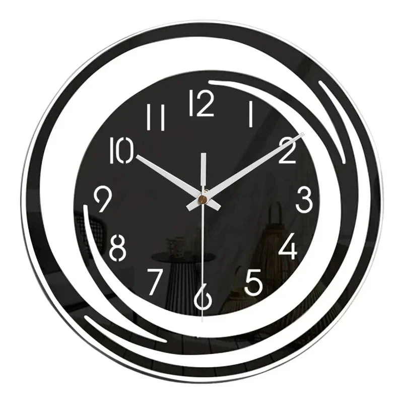 Avelena | Acryl Wanduhr - Skandinavisches Design - Schwarz - Uhr