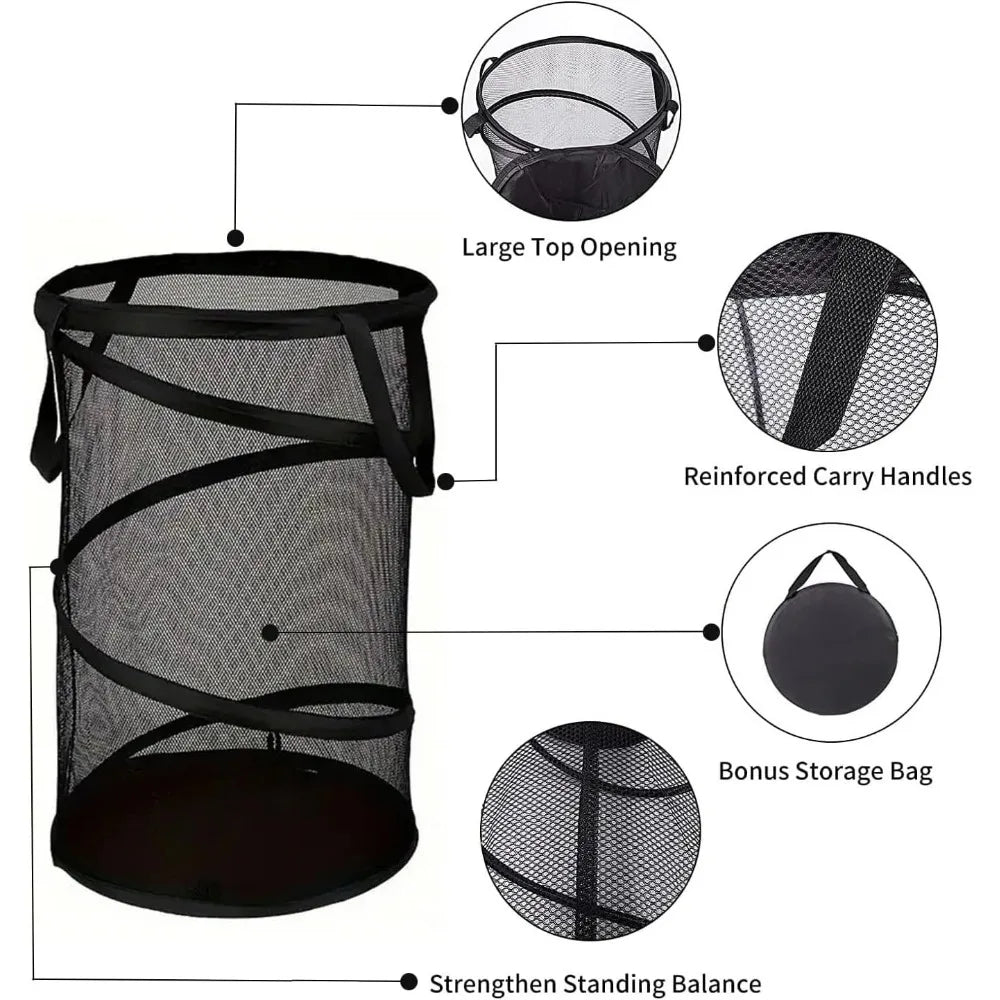 Avelena | AirFold Hamper | Faltbarer Wäschekorb | Atmungsaktiv & Tragbar | Für Bad & Schlafzimmer