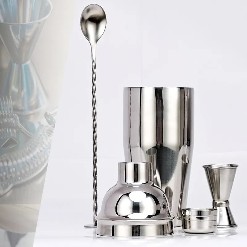 Avelena | 550 ml/750 ml Edelstahl Cocktail Shaker Mixer Trinken Barkeeper Set Bars Set Werkzeuge Mit Wein Regal Ständer Werkzeug für Geburtstag Geschenk