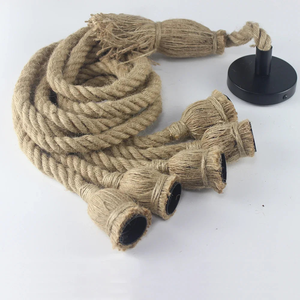 Avelena | Vintage Hanfseil Pendelleuchte