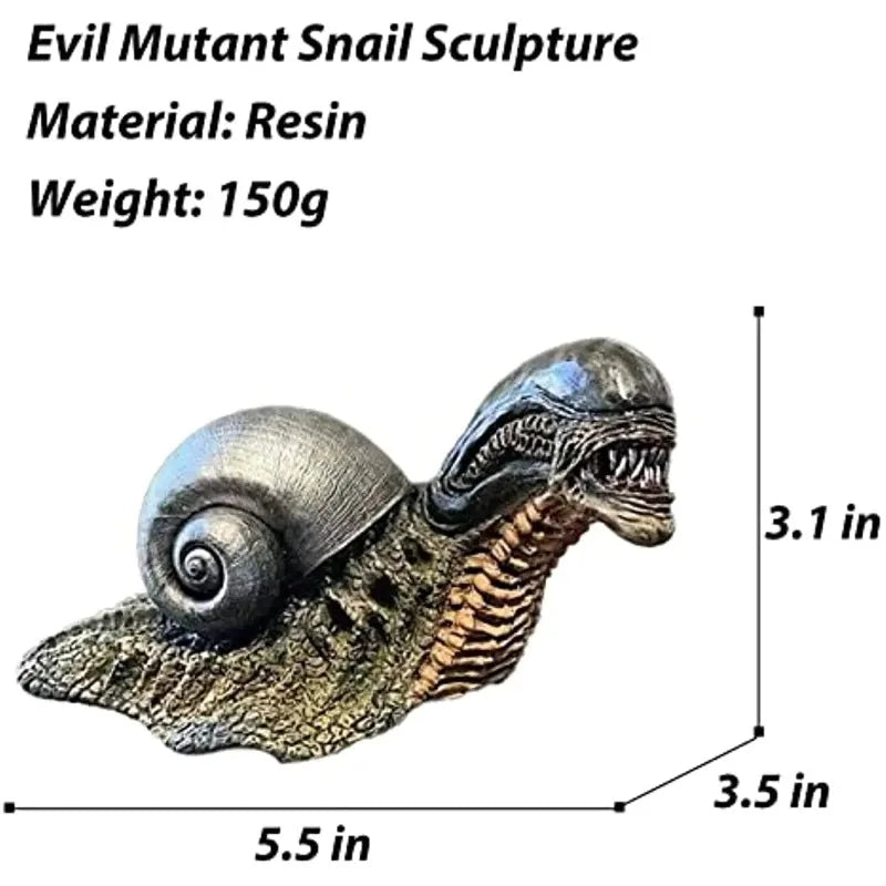 Avelena | Variation Snail Statue, Resin Evil Snail Sculpture Alien Lover's New Favorite Home Office Decoration Garden Outdoor Decoration