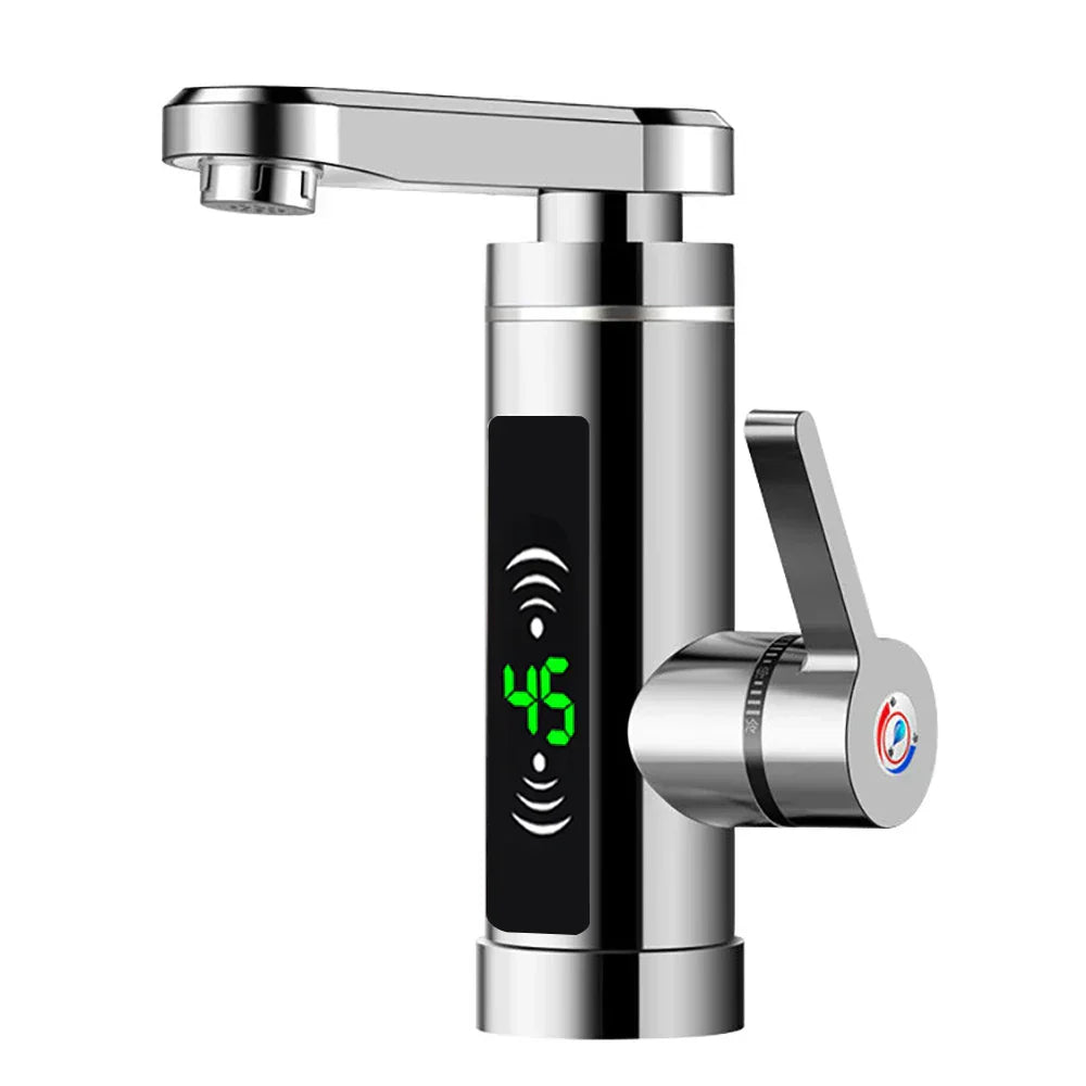Avelena | ThermoFlow 3000W Instant Heating Kitchen Tap with 360° Rotating Spout – Edelstahl & Energieeffizient