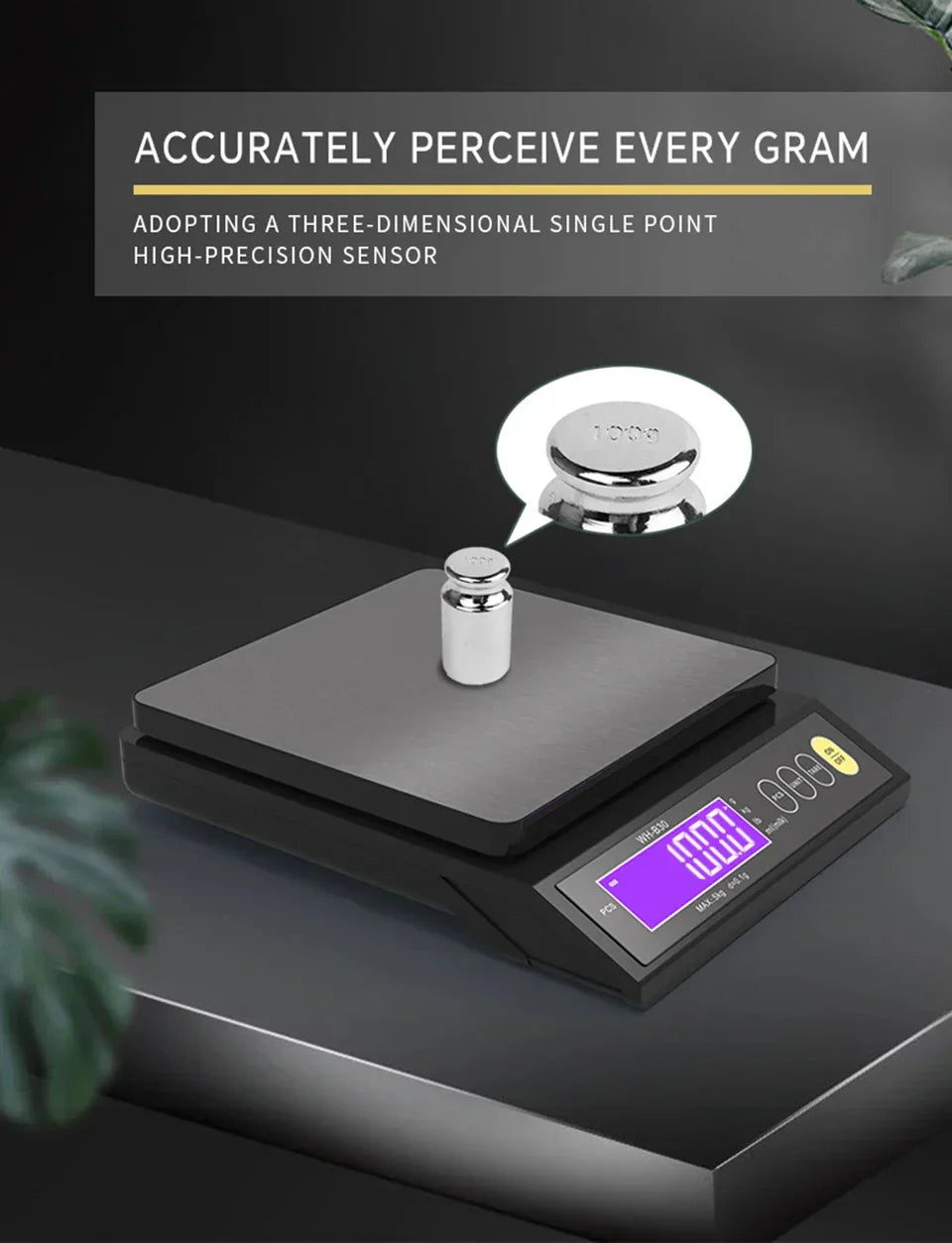 Avelena | 5 kg/0,1 g und 10 kg/1 g digitale elektronische Küchenwaage, LCD-Display, voll wasserdichtes Edelstahl-Waagetool zum Backen