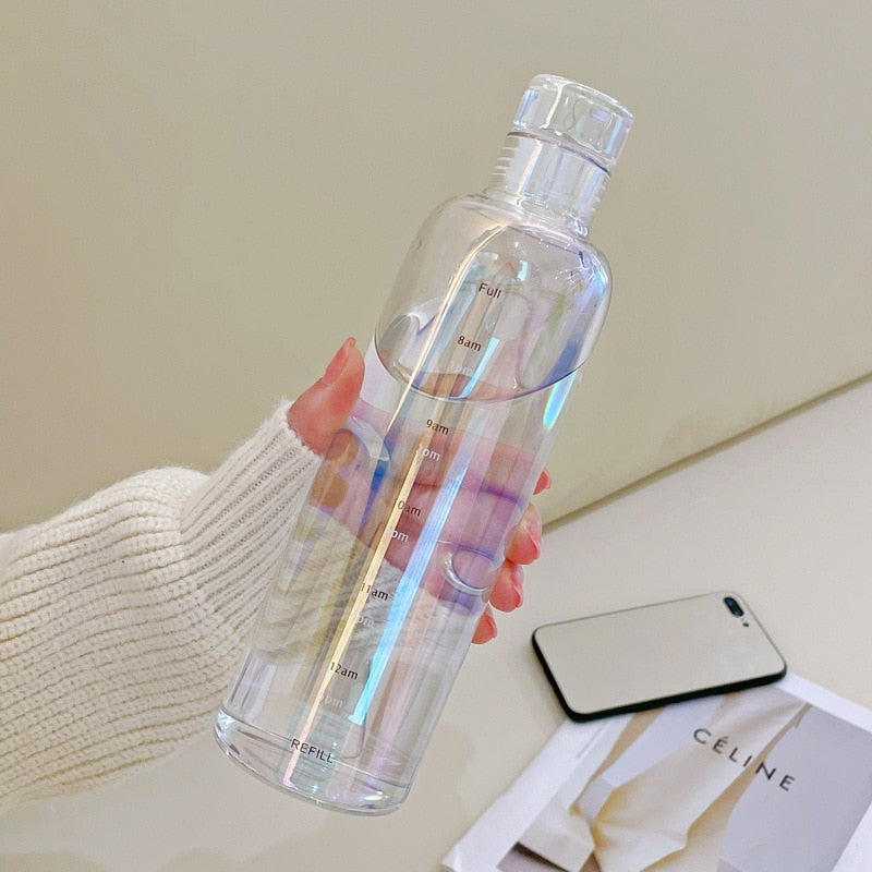 Avelena | Zeit-Skalen hitzebeständige Glas Wasserflasche