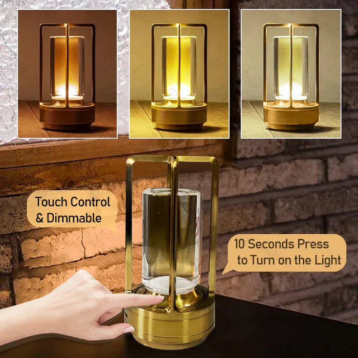 Avelena | Warme LED kabellose Tischlampe – Batteriebetriebener nordischer Design - LED mit Touch-Steuerung, geeignet für Schlafzimmer, Zuhause, Außenbereich - Ideal Nachtlicht