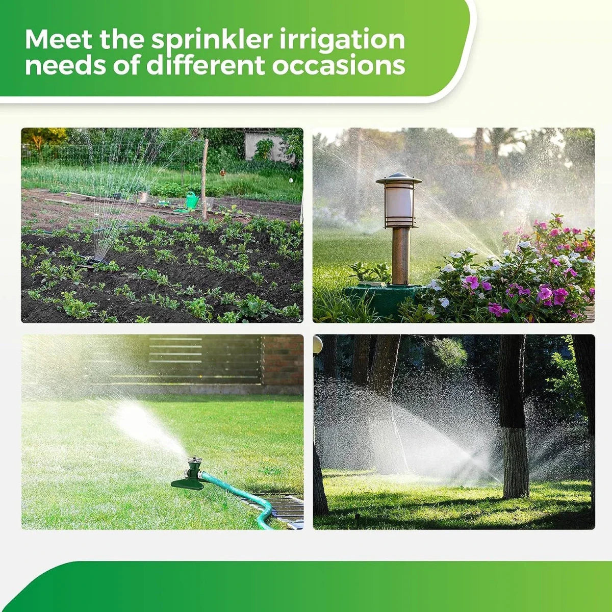 Avelena | 360-Grad Automatischer Rotierender Metall Rasen Sprinkler – Effektiver Gartenbewässerung Sprühkopf