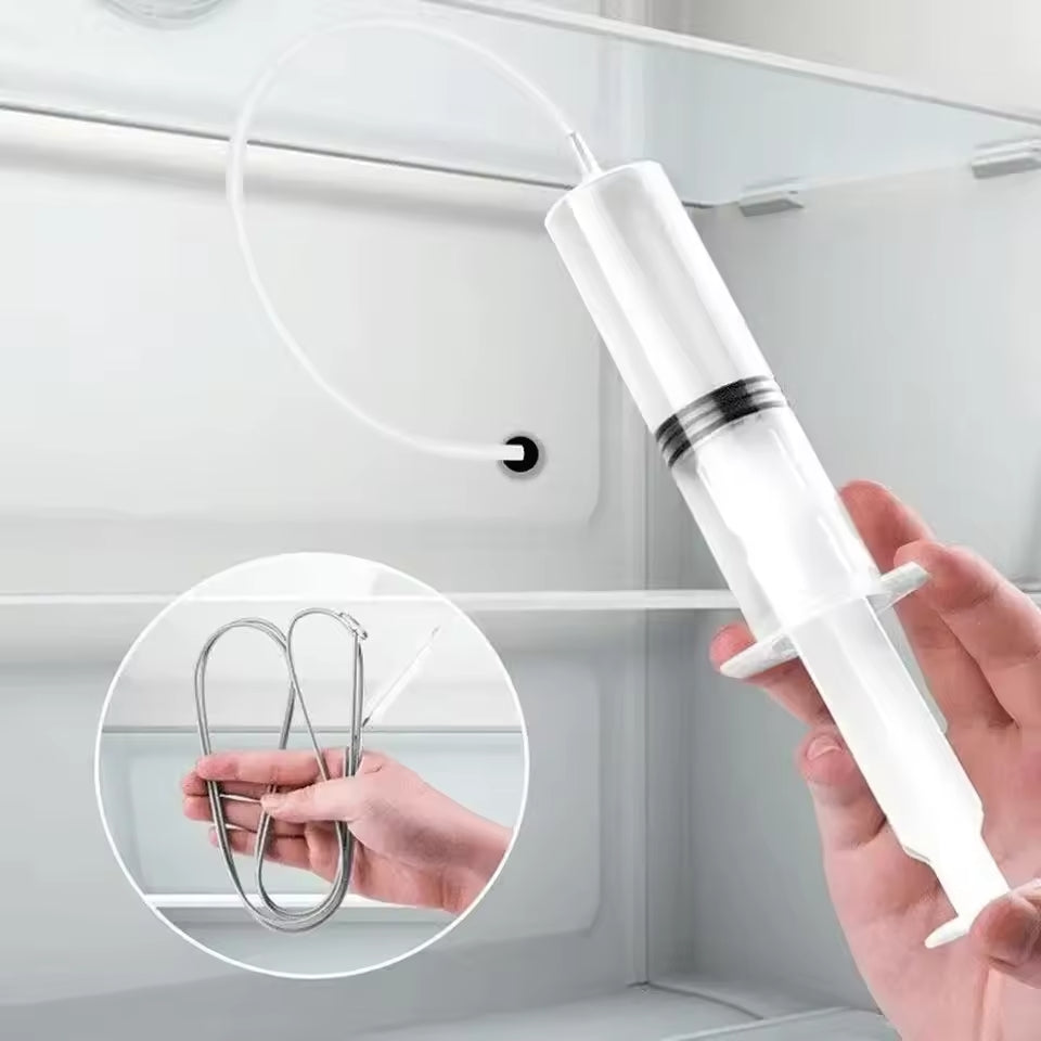 Avelena | Reinigungsset Kühlschrank & Abfluss | Flexible Bürste & Sprühflasche | Hygienische Tiefenreinigung