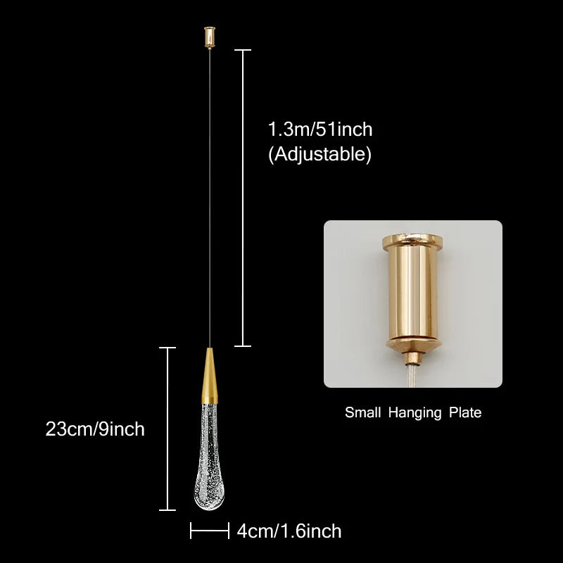 Avelena | Kristall LED Pendelleuchten: Perfekt für Schlafzimmer, Esszimmer, Bar - Wassertropfen-Kronleuchter, Treppenlampe für die Innenraumdekoration