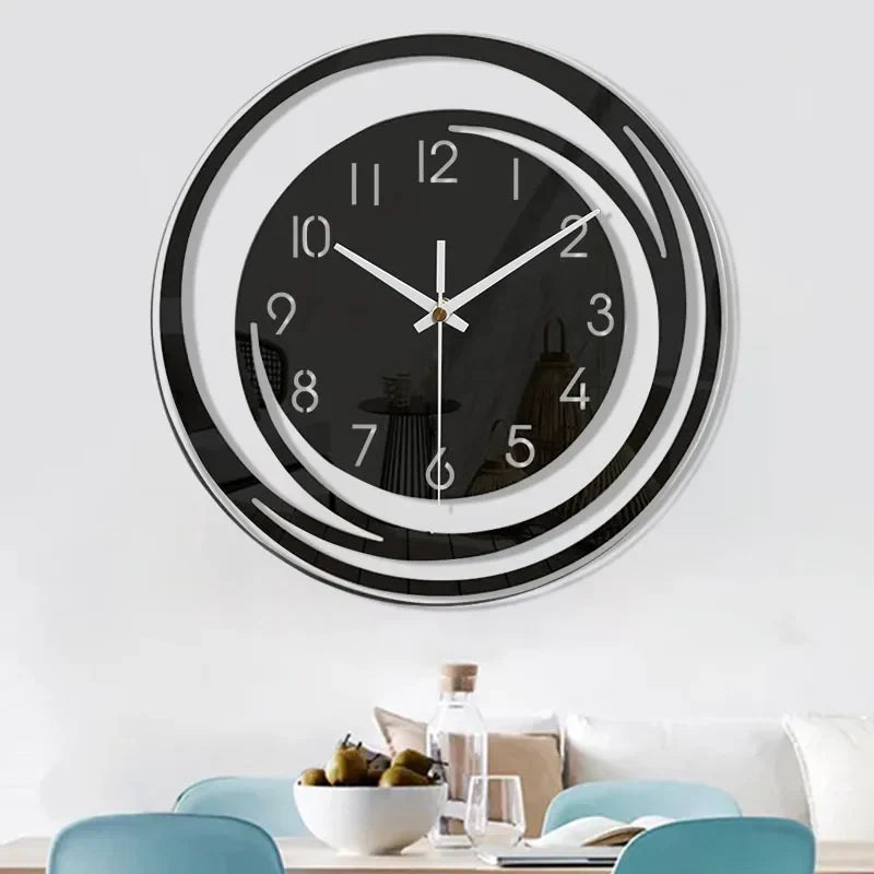 Avelena | Acryl Wanduhr - Skandinavisches Design - Schwarz - Uhr
