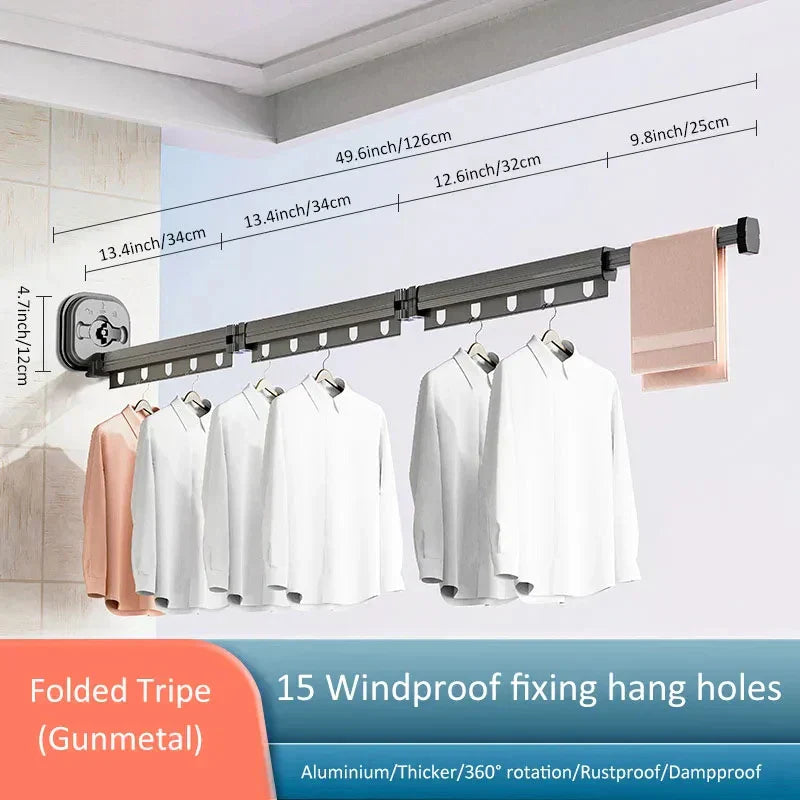 Avelena | WallDry Flex – Faltbarer wandmontierter Wäschetrockner für platzsparende Wäsche