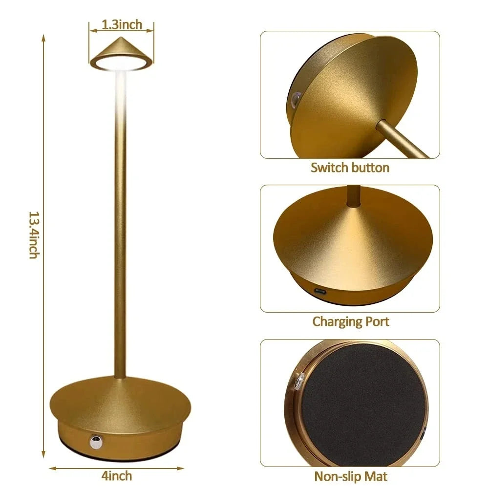 Avelena | Wiederaufladbare Tischlampe Kreative Esszimmer Touch Led Hotel Bar Kaffee Pina Pro Tischlampe Lampada Da Tavolo Dekorative Schreibtischlampe