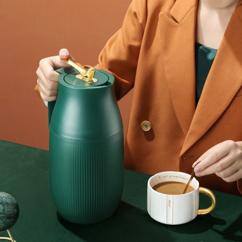 Avelena | ThermoMax | Große Minimalistische Isolierte Edelstahlflasche – Doppelwandige Thermoskanne