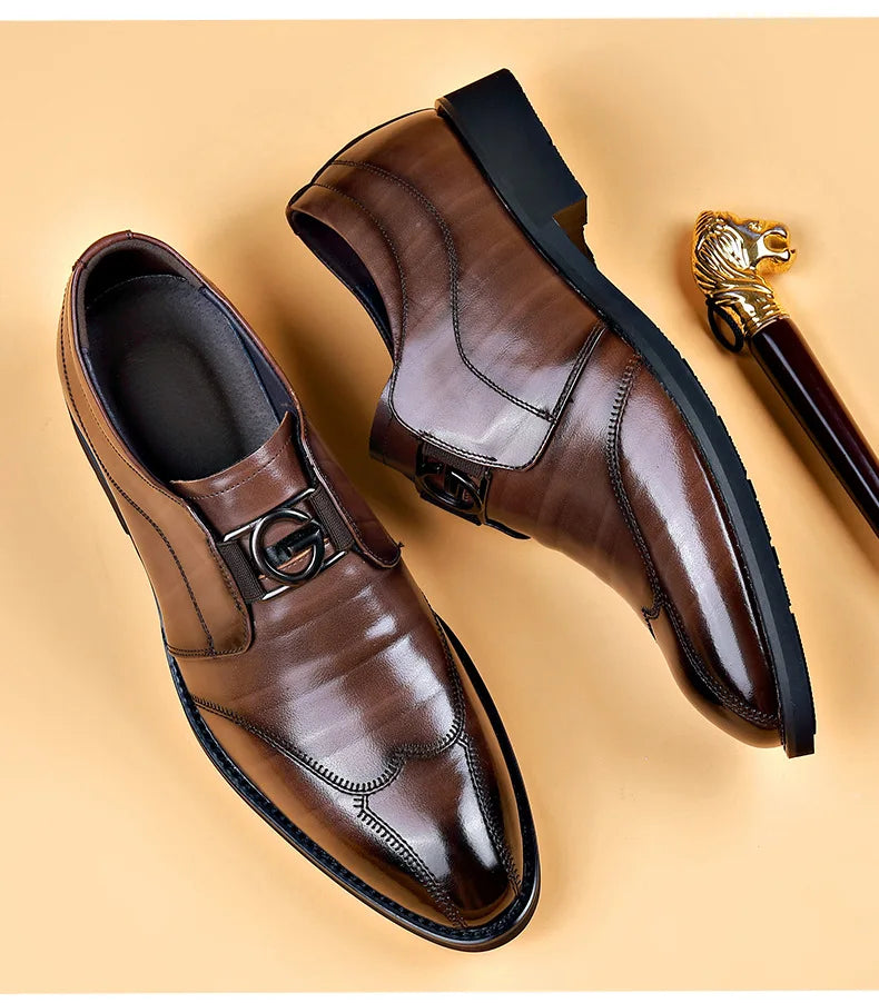 Avelena | Herren Leder Schuhe Stilvolle Herren Schuhe Spitz Oxford Hochzeit Leder Herren Dress Schuhe Gentleman Büro Mann Schuh