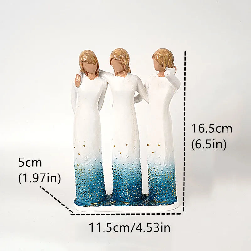 Avelena | Statuette aus Kunstharz, Menschen, Familienfiguren, Skulptur, Figuren für Heimdekoration, Tischdekoration, Wohnzimmer, Engel, Umarmung, Hund, Vater, Kind
