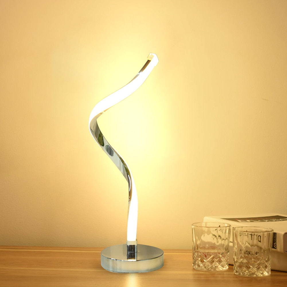 Avelena | SpiralGlow – LED Schreibtischlampe mit Spiraldesign für das Schlafzimmer