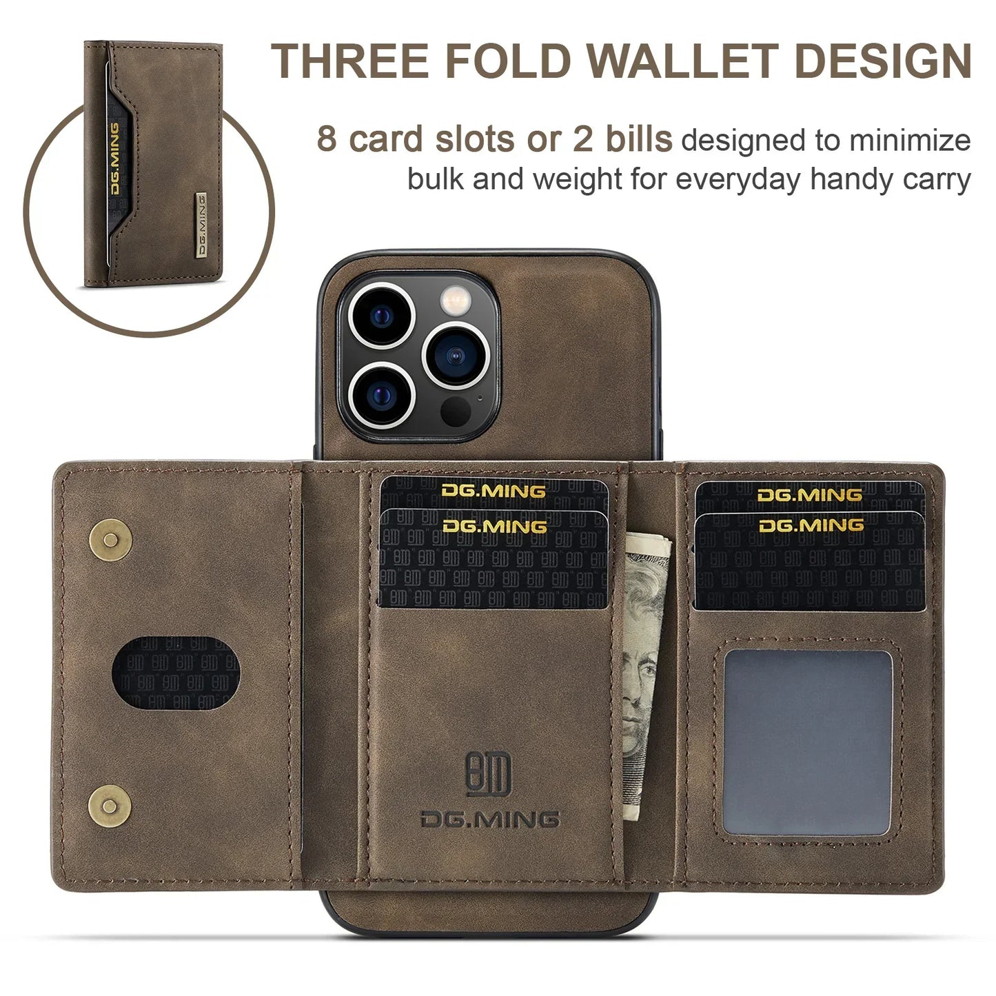 Avelena | 2-in-1-iPhone-Hülle mit abnehmbarer Brieftasche