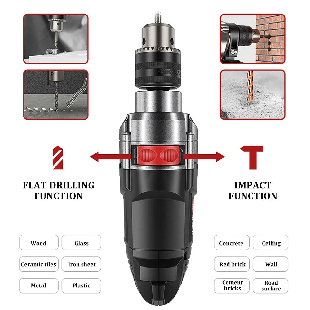 Avelena | 780W Elektrischer Hammer & Bohrer mit variabler Geschwindigkeit – DrillForce