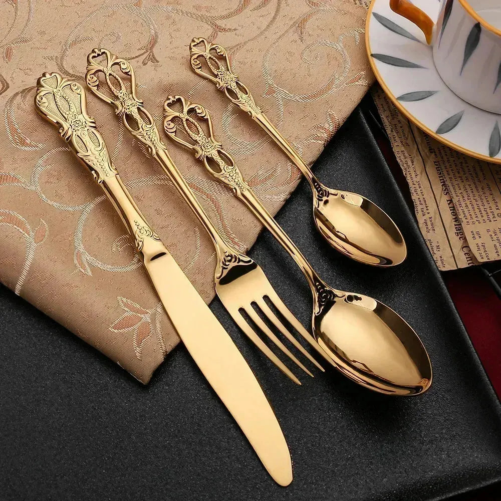 Avelena Cutlery Set - Edelstahl Spülmaschinenfeste Besteck Set