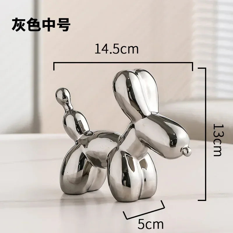 Avelena | Nordic Keramik Ballon Hund Skulptur Gold Tier Dekorationen Statue Wohnzimmer Ornamente Kreative Desktop Ornament Wohnkultur