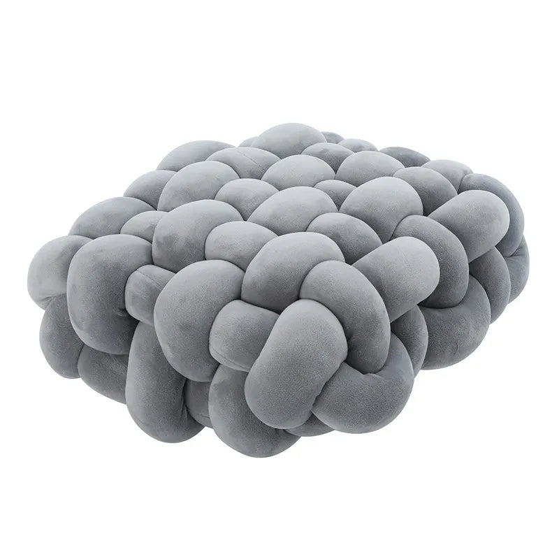 Avelena | Wohnzimmer Weicher Plüsch Knoten Kissen Sofa Kissen Einfarbig Quadratisch Handgewebtes Zuhause Wurfkissen Quadratisches Gewebtes Sitzkissen Kissen