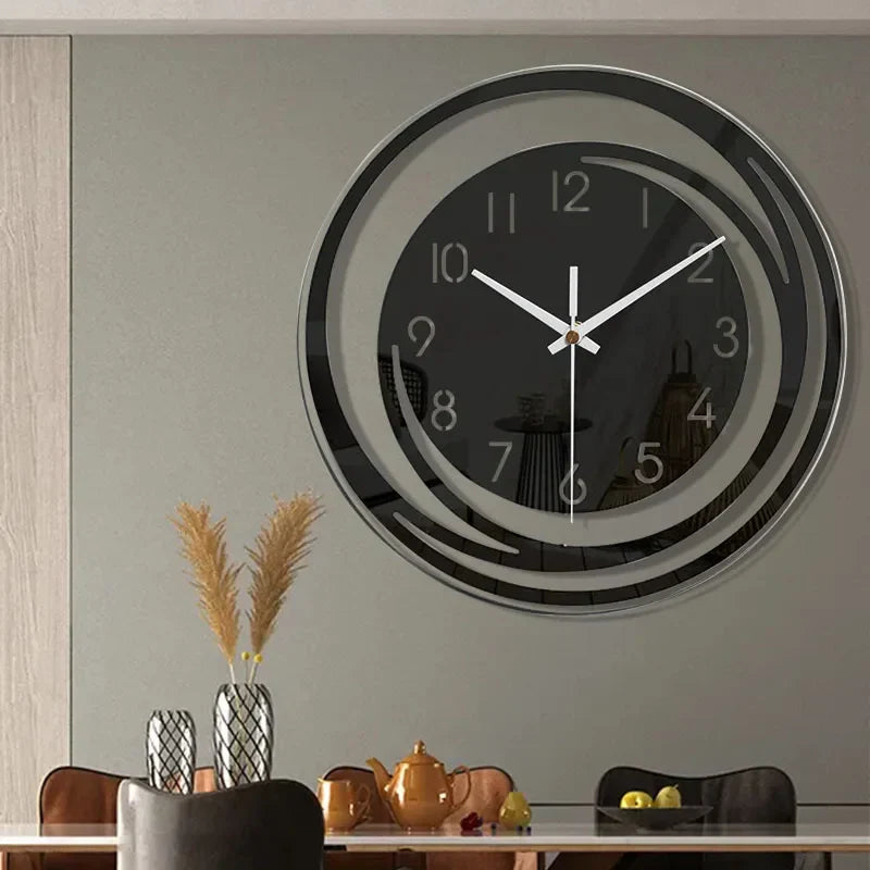 Avelena | Acryl Wanduhr - Skandinavisches Design - Schwarz - Uhr