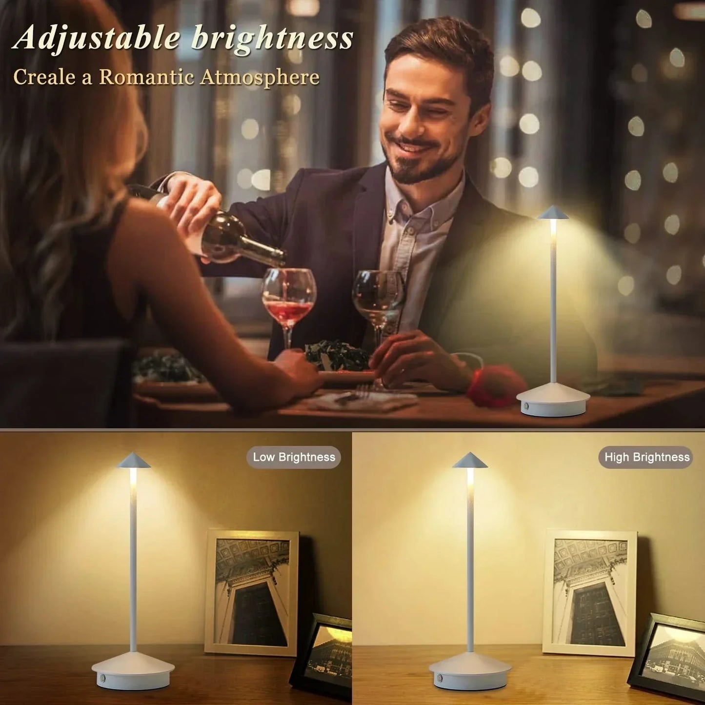 Avelena | Wiederaufladbare Tischlampe Kreative Esszimmer Touch Led Hotel Bar Kaffee Pina Pro Tischlampe Lampada Da Tavolo Dekorative Schreibtischlampe