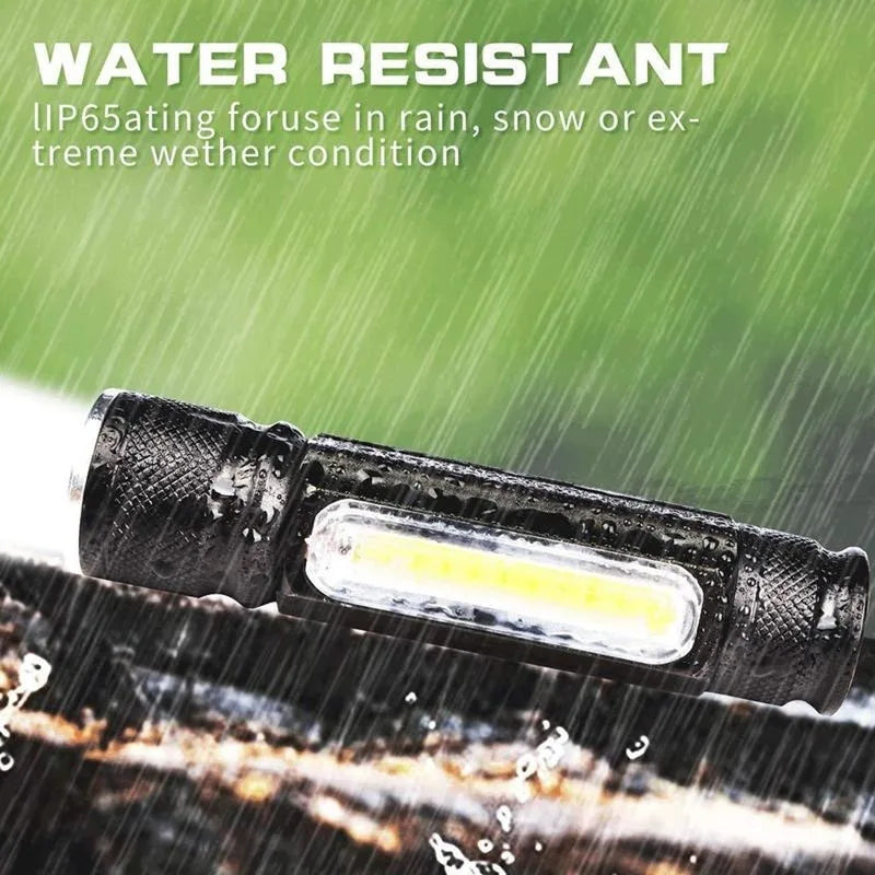 Avelena | USB Wiederaufladbare Magnetische Taschenlampe – LED Notfalllampe mit Magnet und Trageband