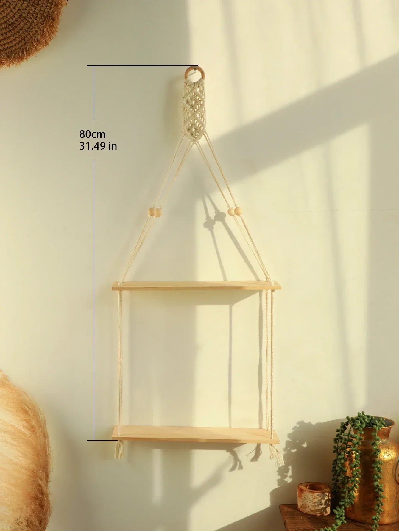 Avelena | Wandregal – Holz – Hängeregale – Boho-Heimdekoration – Raumdekoration