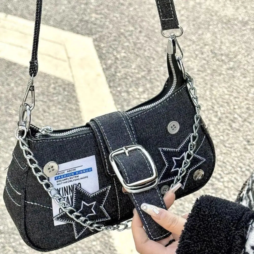 Avelena | Star Denim Unterarmtasche