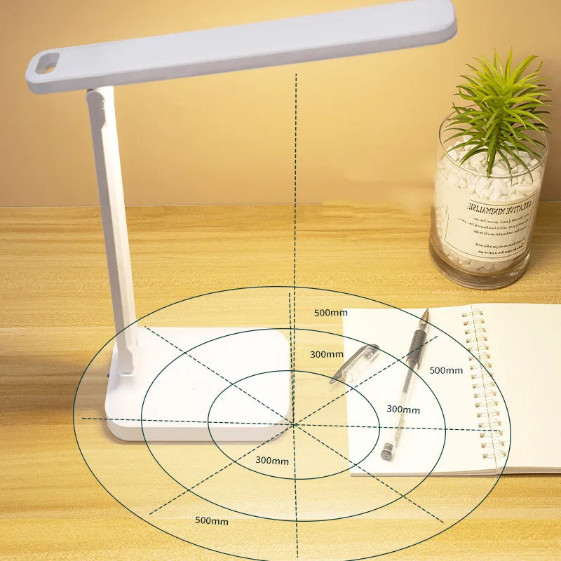 Avelena | LED Tischlampe | Wiederaufladbar 6000mAh | Stufenlos dimmbar | Faltbare Schreibtischlampe mit Touch