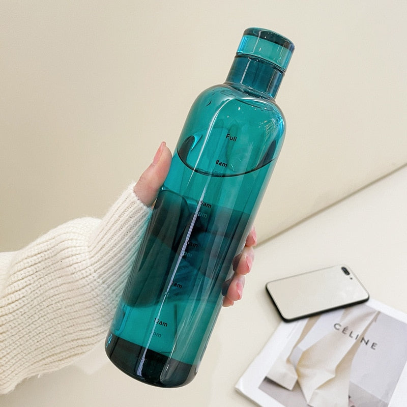 Avelena | Zeit-Skalen hitzebeständige Glas Wasserflasche