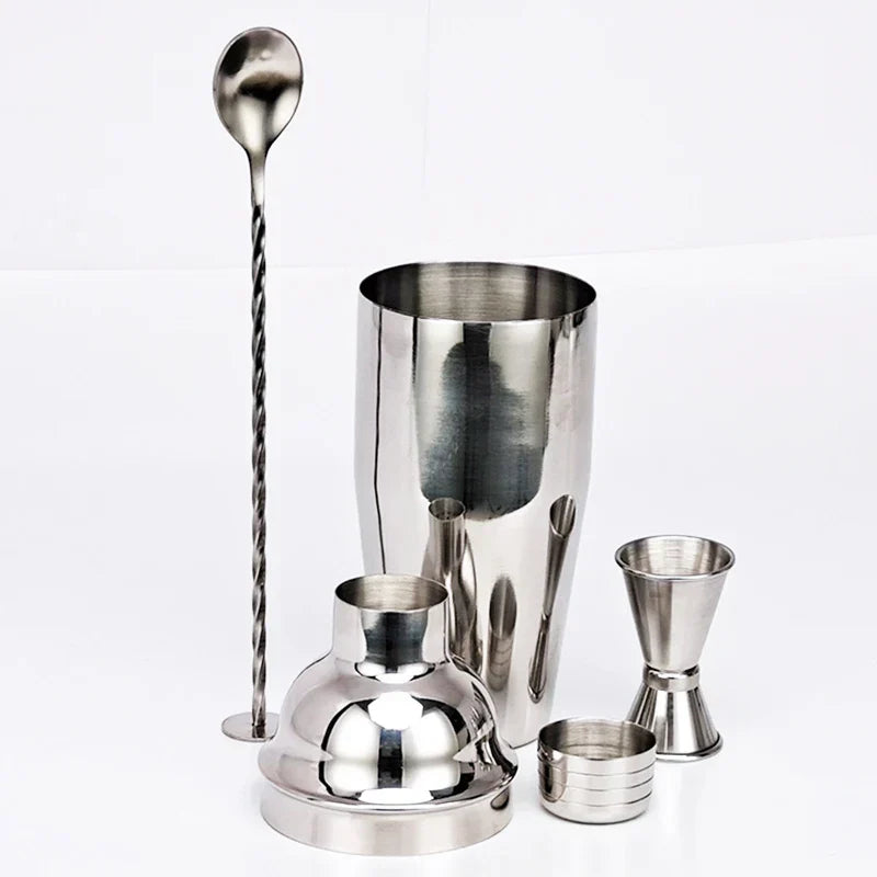 Avelena | 550 ml/750 ml Edelstahl Cocktail Shaker Mixer Trinken Barkeeper Set Bars Set Werkzeuge Mit Wein Regal Ständer Werkzeug für Geburtstag Geschenk