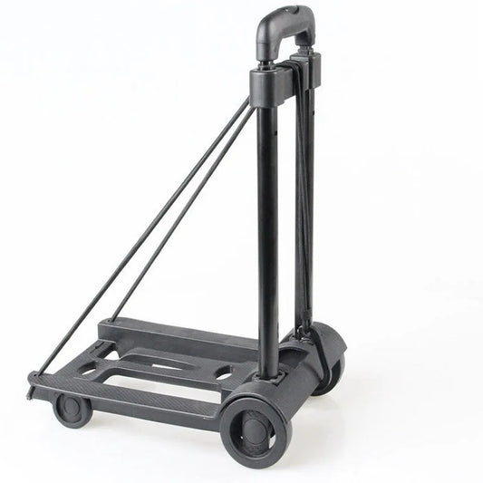 Avelena | Zusammenklappbarer tragbarer Handwagen mit 2 oder 4 Rädern verstellbarem Zugstab – CarryFlex