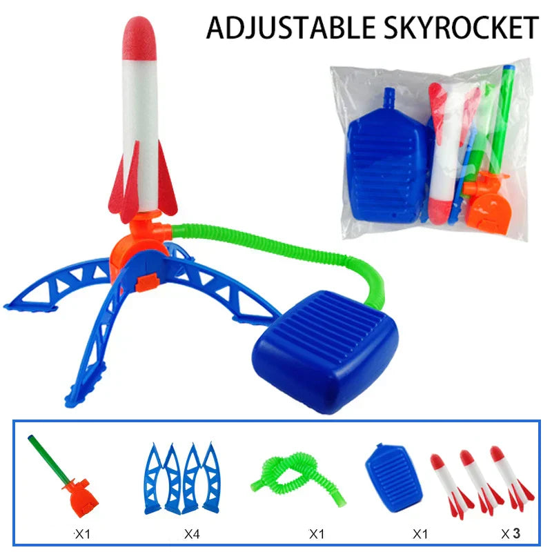 Avelena | AEROKICK Raketenwerfer | 6 Schaumstoffraketen | Kinderbetriebener Spielspaß | Für Garten & Park